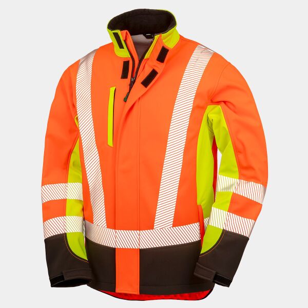 Result Recycled Three Layer Printable 3-Tone Safety Soft Shell Jacket Thumbnail