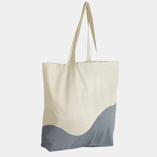 Organic cotton wave print maxi tote Thumbnail