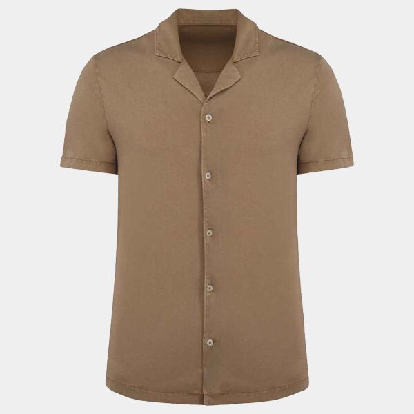 Spasso Jersey Short Sleeve Bowling Collar Shirt Thumbnail