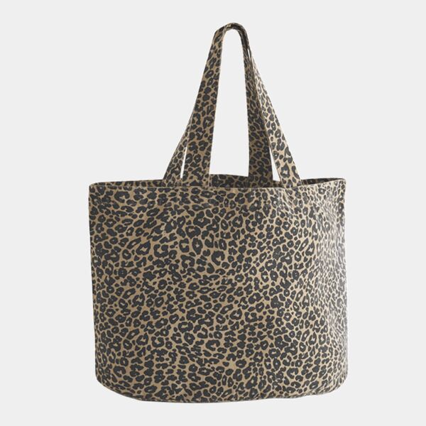 Leopard print canvas shopper Thumbnail