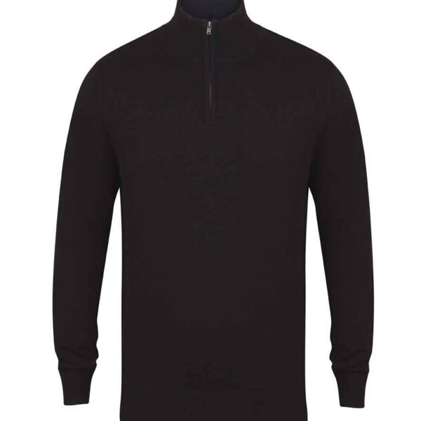 Henbury Zip Neck Sweater Thumbnail
