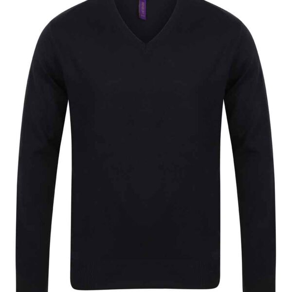 Henbury Lightweight Cotton Acrylic V-Neck Sweater Thumbnail