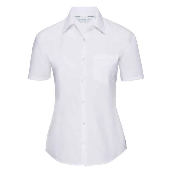 Russell Collection Ladies Short Sleeve Easy Care Poplin Shirt Thumbnail
