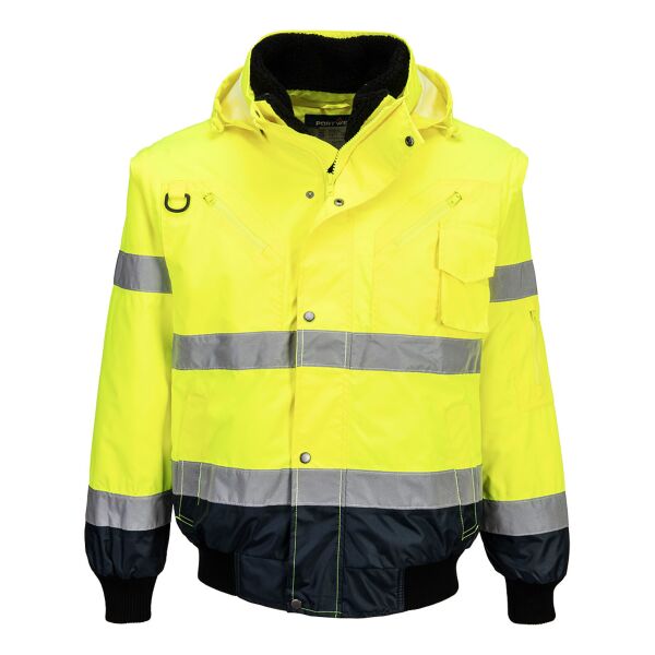 Portwest Hi-Vis 3-in-1 Contrast Bomber Jacket Thumbnail