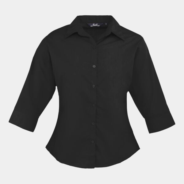 Premier Ladies 3/4 Sleeve Poplin Blouse Thumbnail